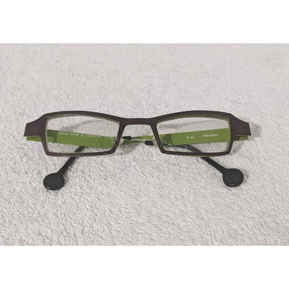 Vintage Lunettes Anne et Valentin Truman B 49 Eyeglasses Green Titanium Frames main image 9